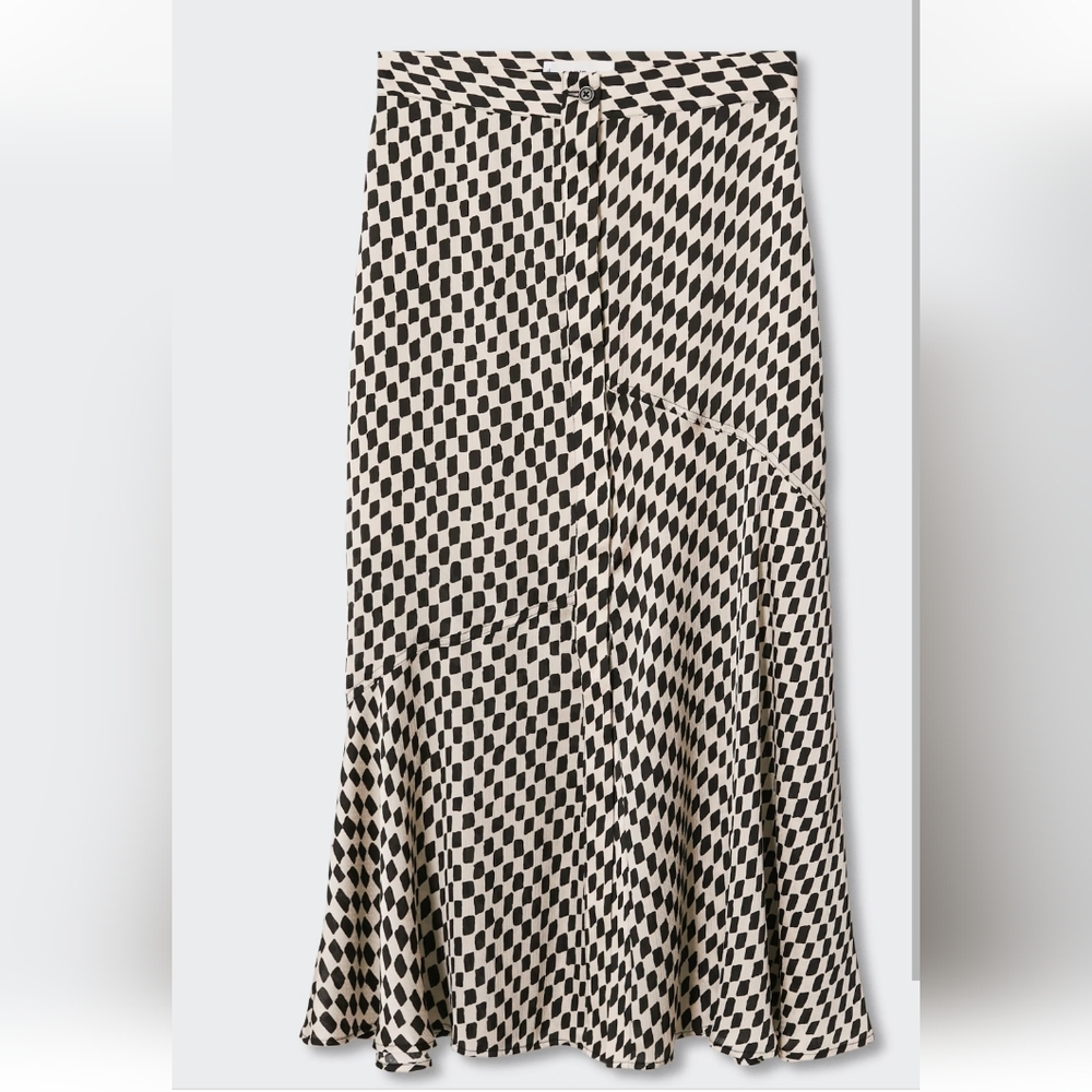 Mango printed skirt with seams